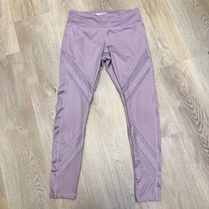 Forever21 Metallic Dusty Rose Sheer Panel High-Waisted Leggings